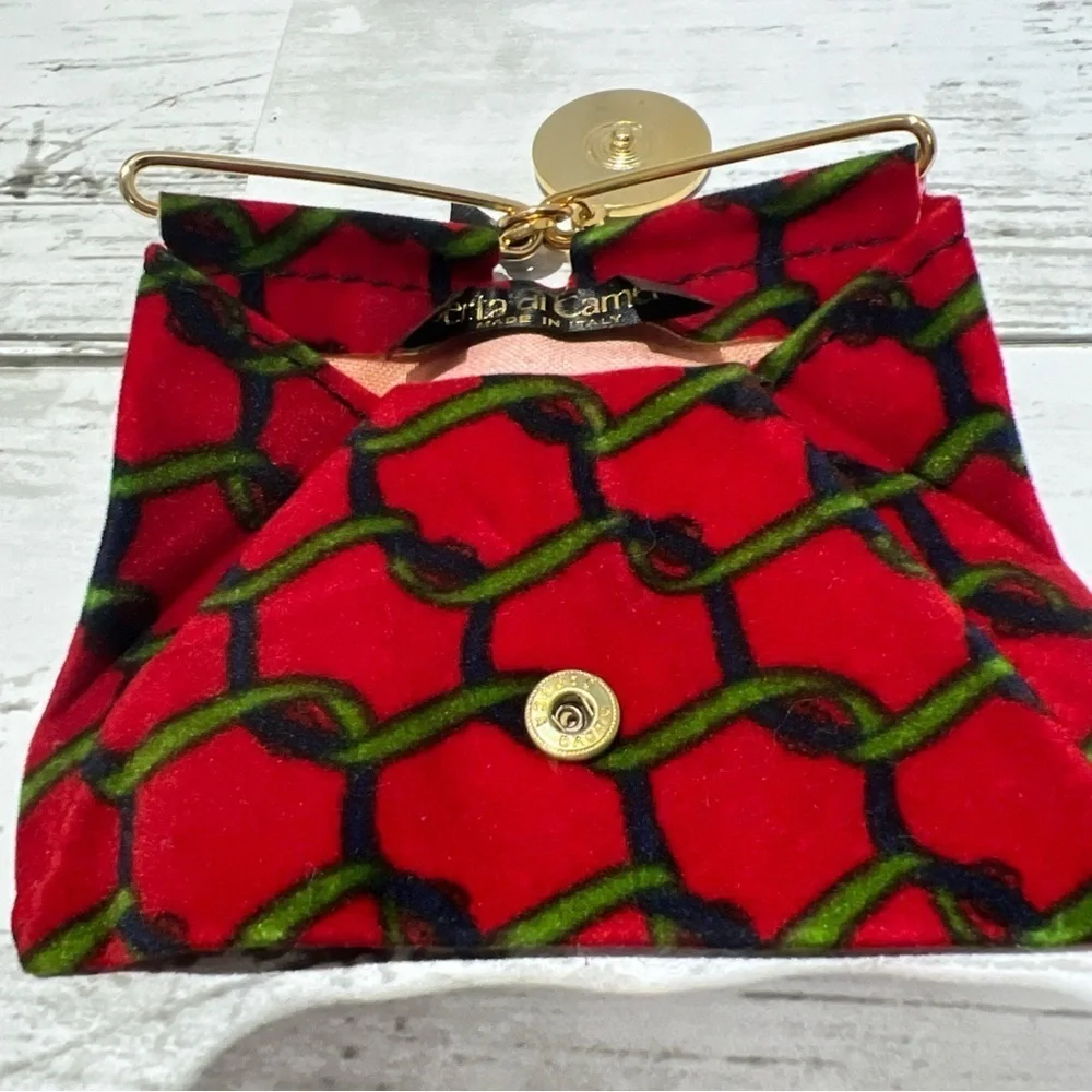 Roberta di Camerino Red and Green Velvet Keychain